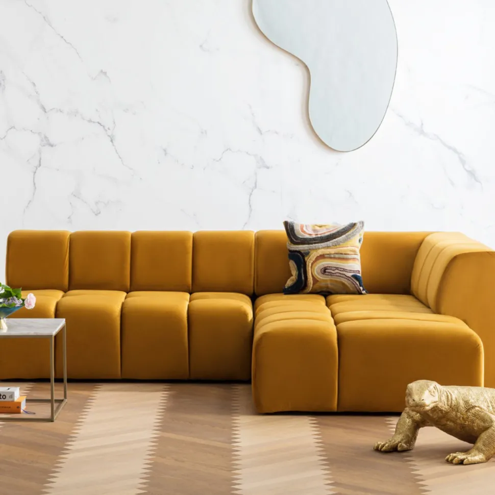 Ecksofa Belami Velvet Amber Rechts