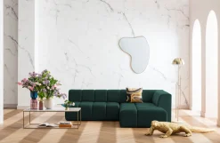 Ecksofa Belami Velvet Dunkelgrün Rechts 265cm