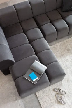 Ecksofa Belami Velvet Grau Links