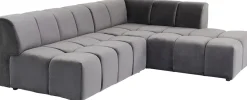 Ecksofa Belami Velvet Grau Rechts