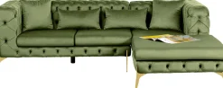 Ecksofa Bellissima Velvet Grün Rechts