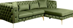 Ecksofa Bellissima Velvet Grün Rechts