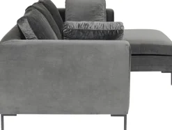 Ecksofa Gianni Velvet Grau 270x167cm Rechts
