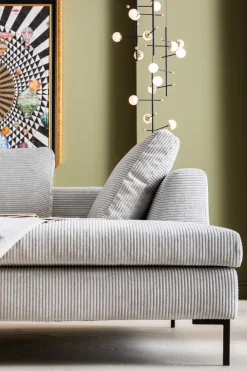 Ecksofa Gianni Cord Grau Rechts