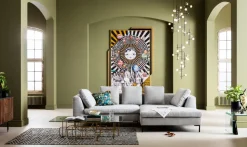 Ecksofa Gianni Cord Grau Rechts