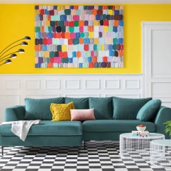 Ecksofa Gianni Velvet Dunkelgrün Rechts Schwarz