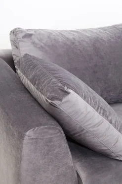 Ecksofa Gianni Velvet Grau Links Schwarz