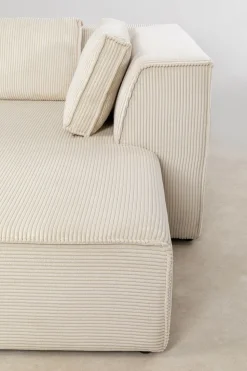 Ecksofa Infinity Ottomane Cord Creme Rechts