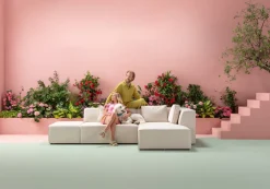 Ecksofa Infinity Ottomane Creme Rechts