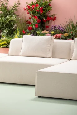 Ecksofa Infinity Ottomane Creme Rechts