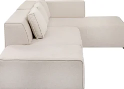 Ecksofa Infinity Ottomane Creme Rechts