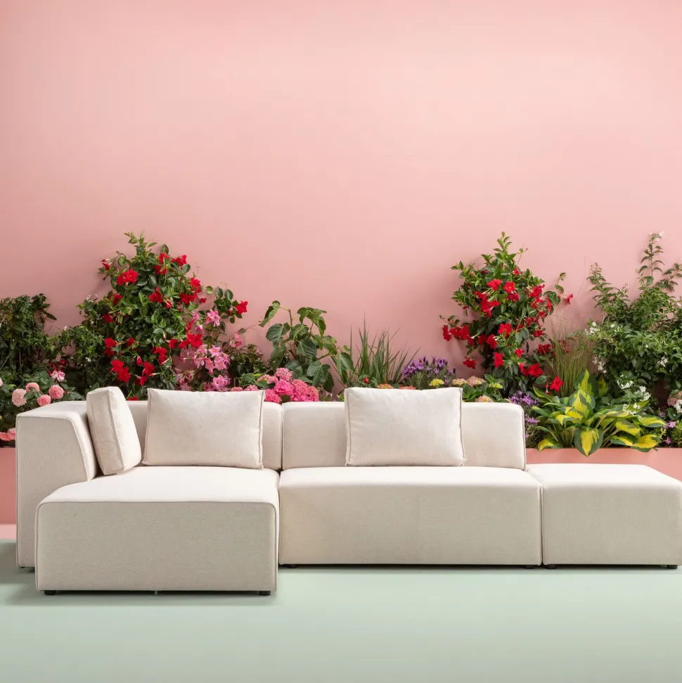 Ecksofa Infinity Ottomane Creme Links