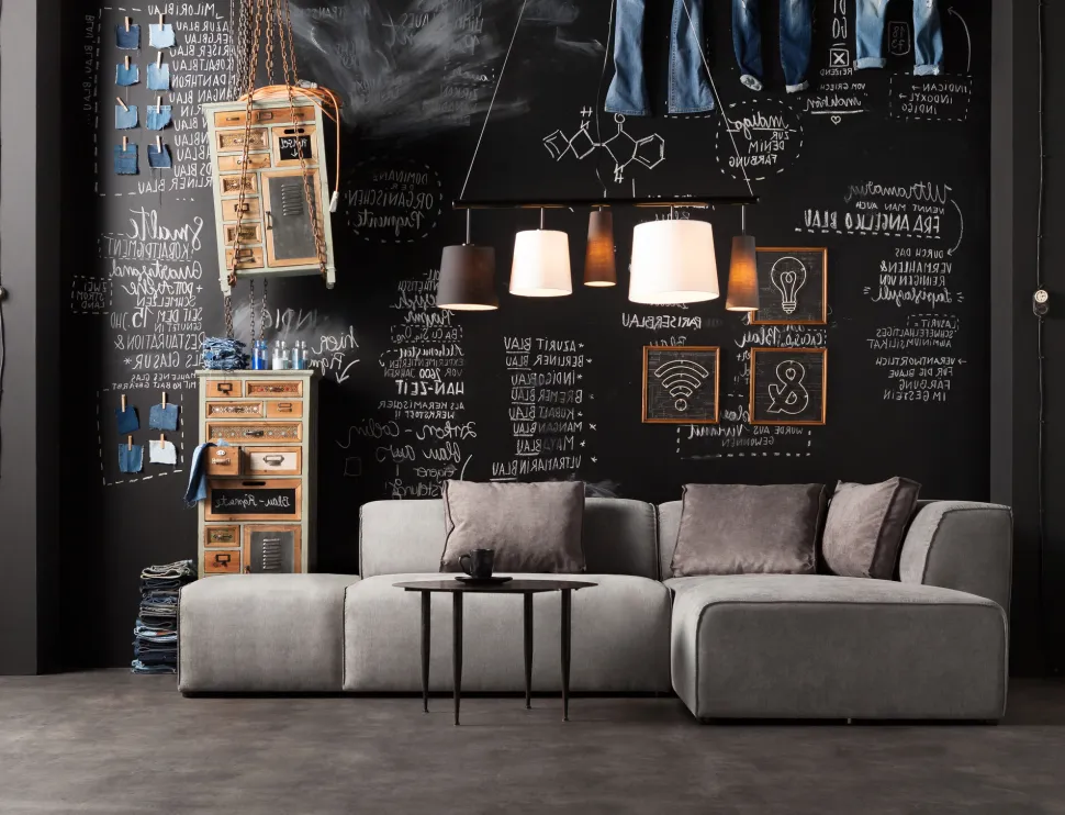 Ecksofa Infinity Ottomane Grau Rechts