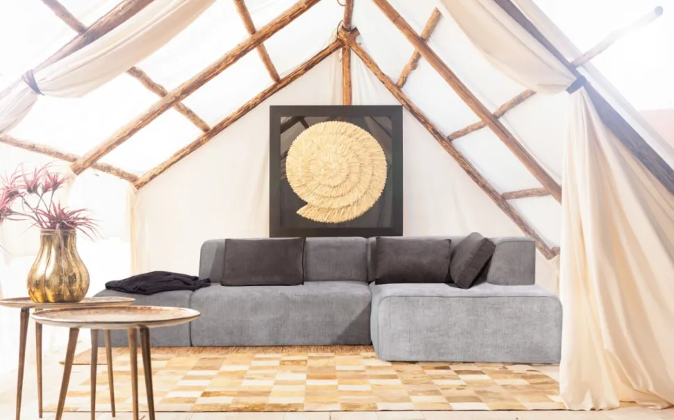 Ecksofa Infinity Ottomane Grau Rechts