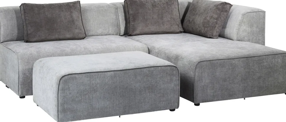 Ecksofa Infinity Ottomane Grau Rechts
