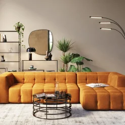 Ecksofa Salamanca Goldbraun Rechts