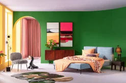 Gerahmtes Bild Abstract Shapes Pink 73x143cm