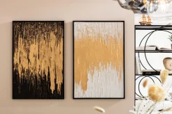 Gerahmtes Bild Abstract Schwarz 80x120cm