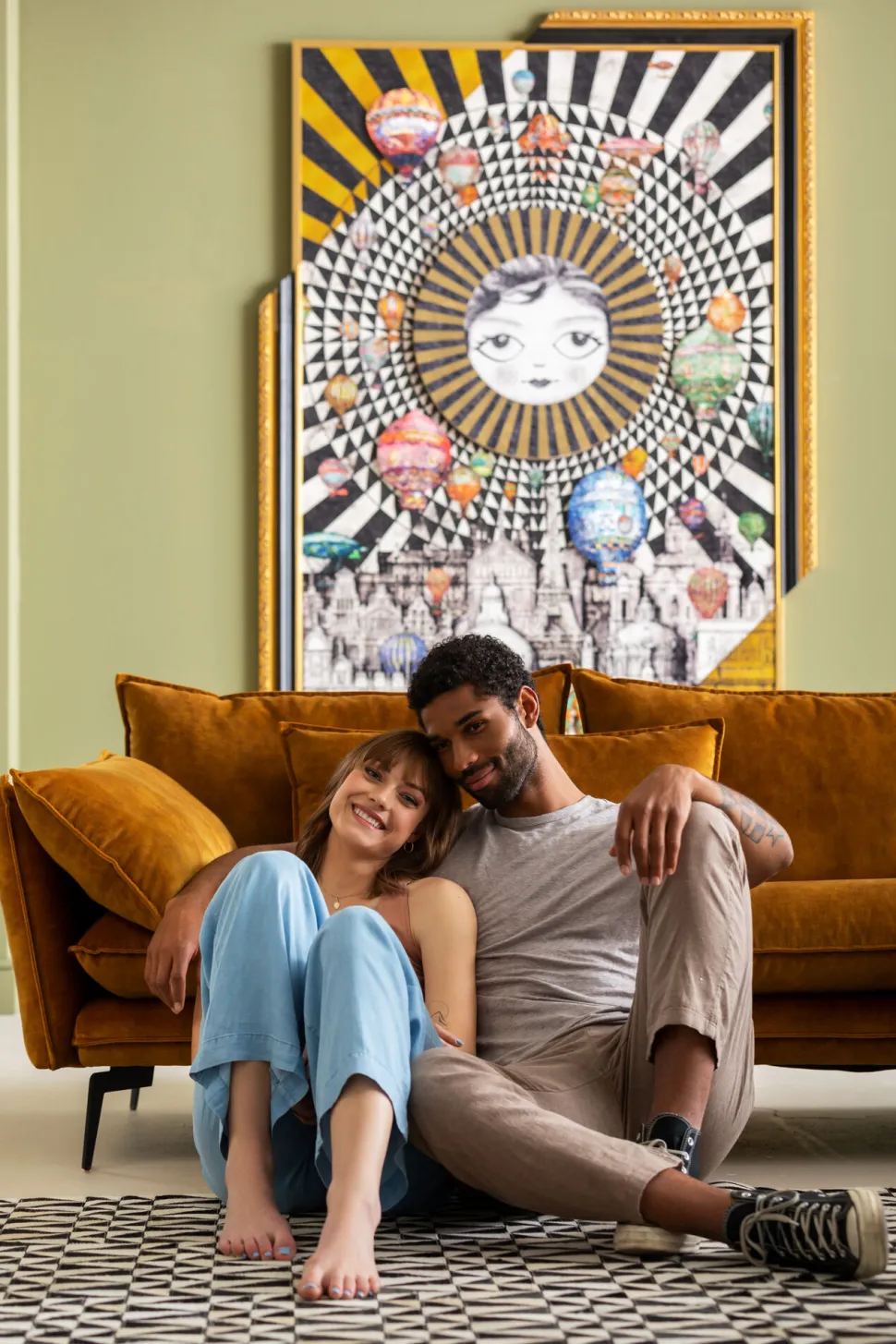 Gerahmtes Bild Balloons 160x260cm