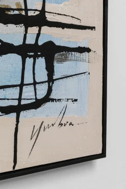 Gerahmtes Bild Dust Blau 100x100cm