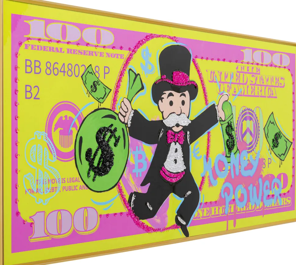 Gerahmtes Bild Graffiti Money 70x160cm