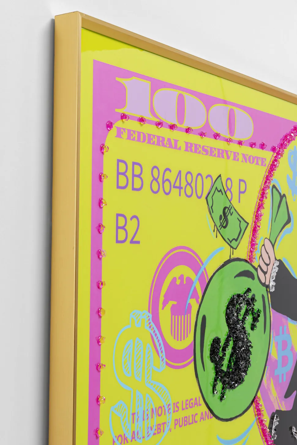 Gerahmtes Bild Graffiti Money 70x160cm