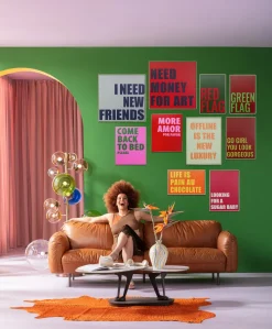 Gerahmtes Bild Green Flag 40x60cm