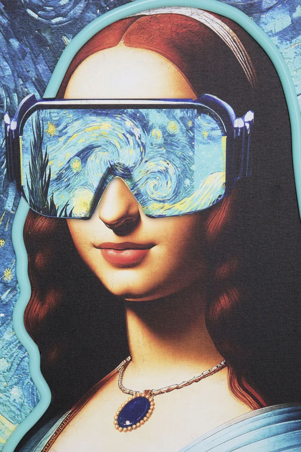 Gerahmtes Bild LED Art Lady 80x100cm