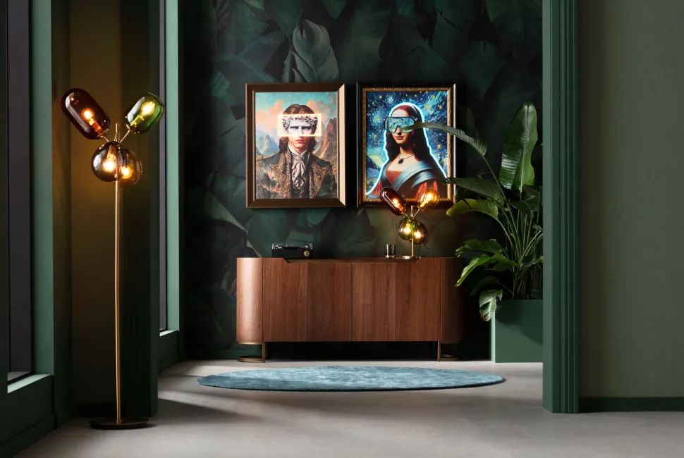 Gerahmtes Bild LED Art Lady 80x100cm