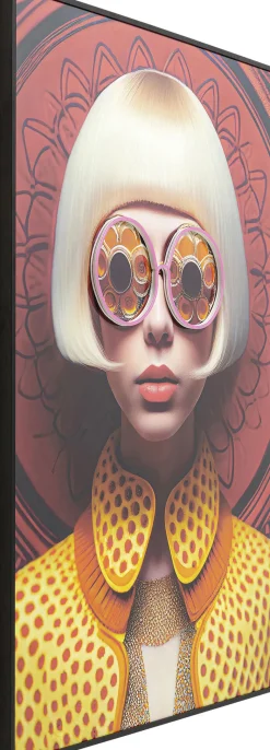 Gerahmtes Bild LED Fancy Blonde Lady 120x80cm