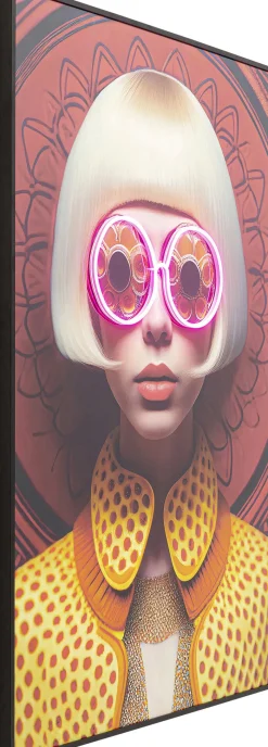 Gerahmtes Bild LED Fancy Blonde Lady 120x80cm