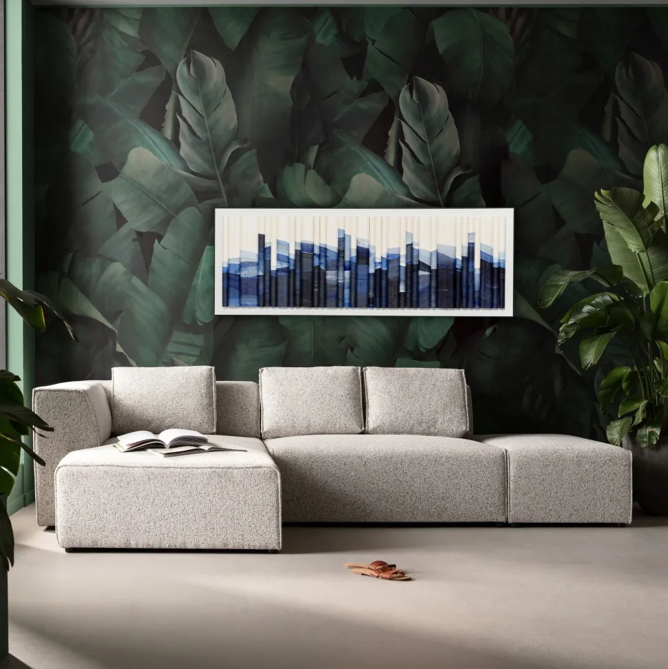 Gerahmtes Bild Shadow Skyline Blue 160x60cm