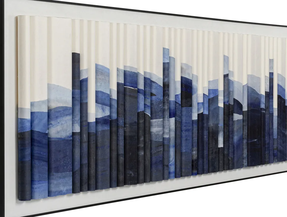 Gerahmtes Bild Shadow Skyline Blue 160x60cm