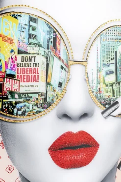 Gerahmtes Bild Times Square View 120x120cm