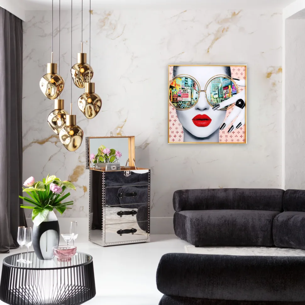 Gerahmtes Bild Times Square View 80x80cm