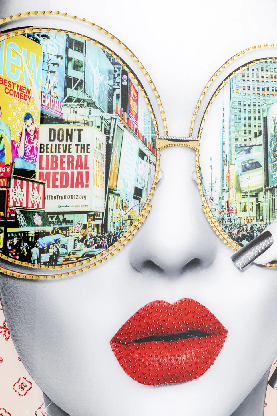 Gerahmtes Bild Times Square View 80x80cm