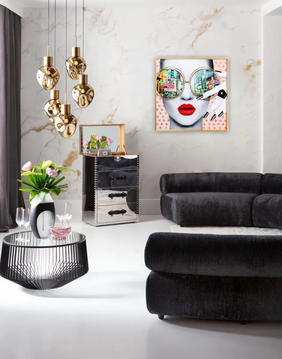 Gerahmtes Bild Times Square View 80x80cm