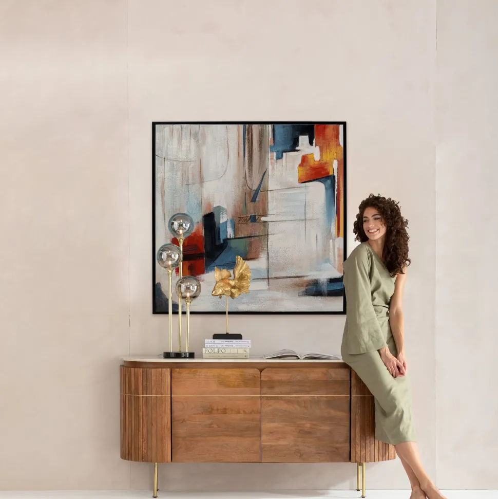 Gerahmtes Bild Visione Obliquo 100x100cm