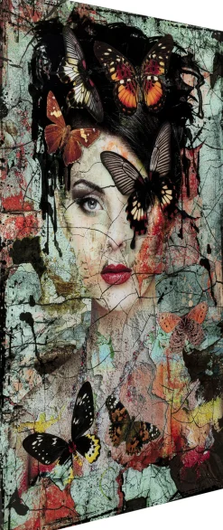 Glasbild Lady Butterfly 100x150cm