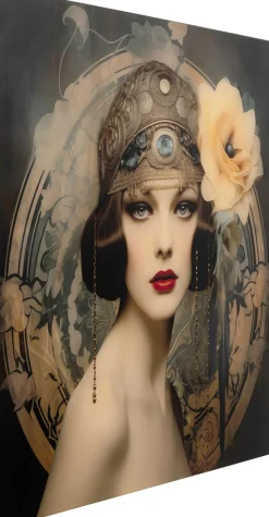 Glasbild Muse Art Nouveau 100x100cm