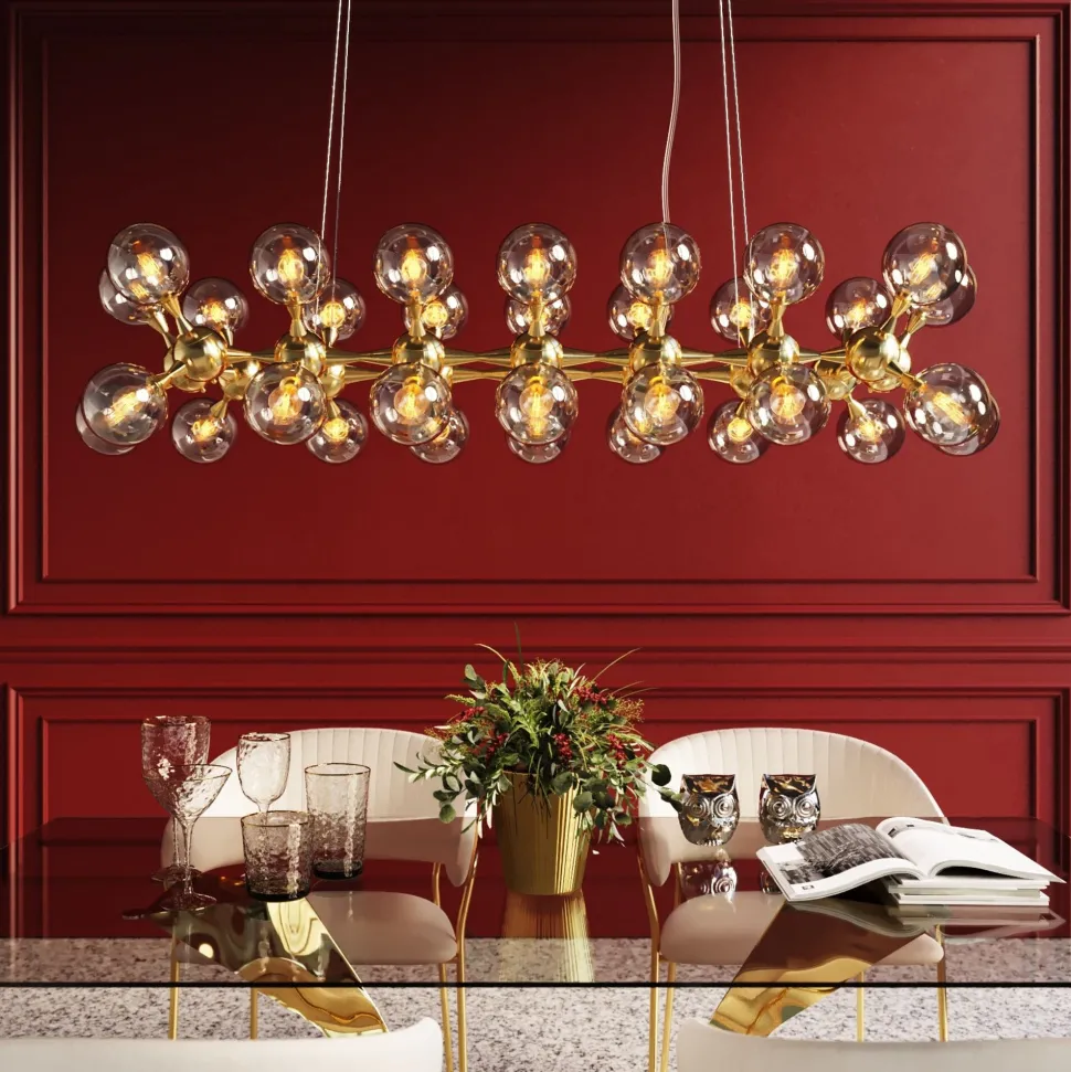 Hängeleuchte Atomic Balls Brass 140cm