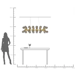 Hängeleuchte Atomic Balls Brass 140cm