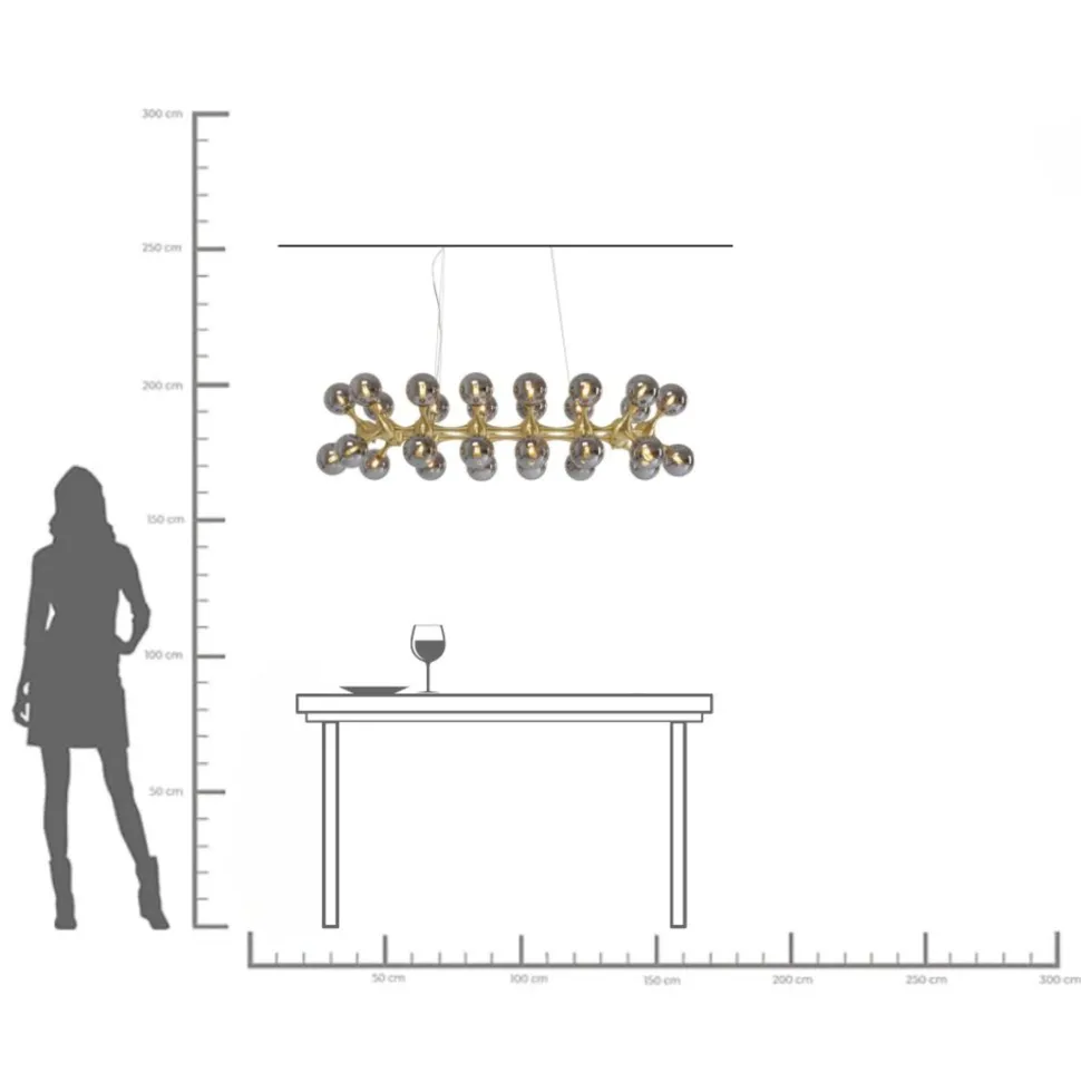 Hängeleuchte Atomic Balls Brass 140cm