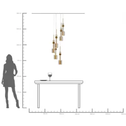 Hängeleuchte Candy Bar Gold Ø44cm