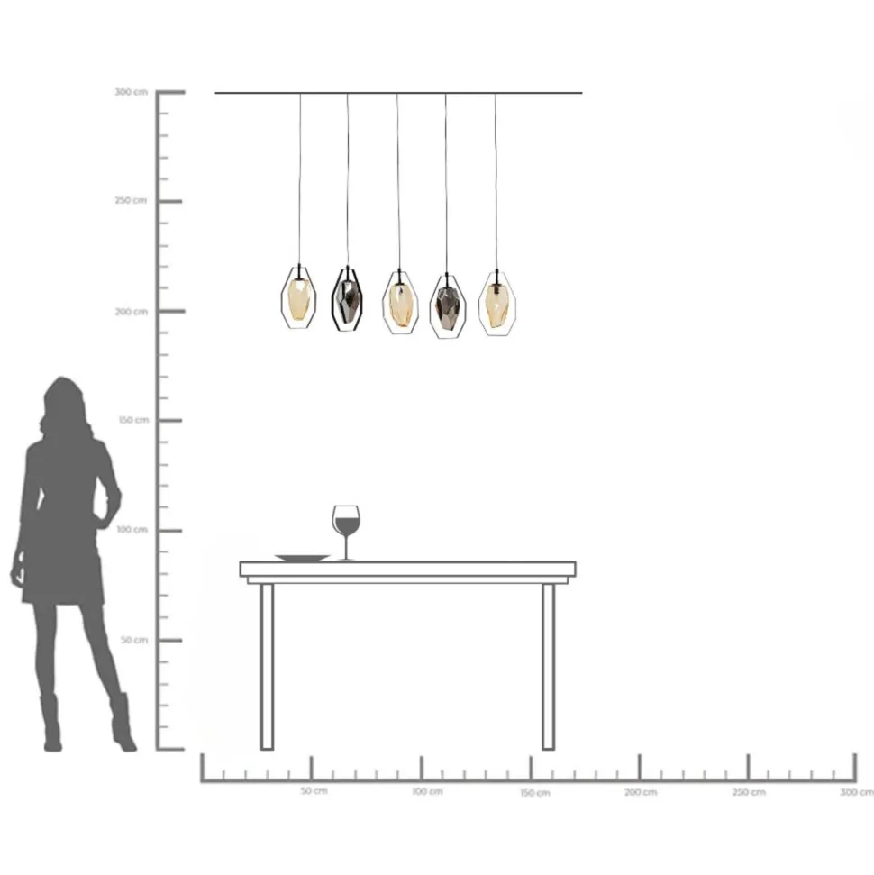 Hängeleuchte Diamond Fever Dining Schwarz 110cm
