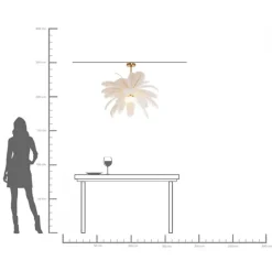 Hängeleuchte Feather Palm Weiß Ø87cm