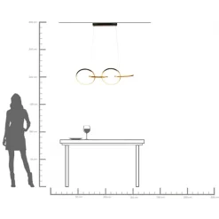 Hängeleuchte Galaxy LED Schwarz 155cm