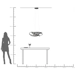 Hängeleuchte Saturn Schwarz Ø72cm