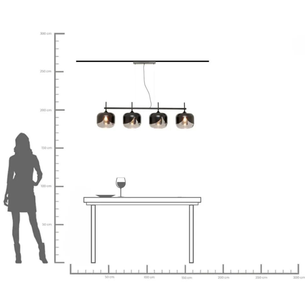 Hängeleuchte Smoke Goblet Quattro Ø25cm