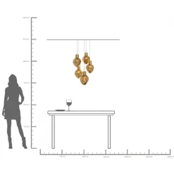 Hängeleuchte Supernova Amber Cinque Ø50cm